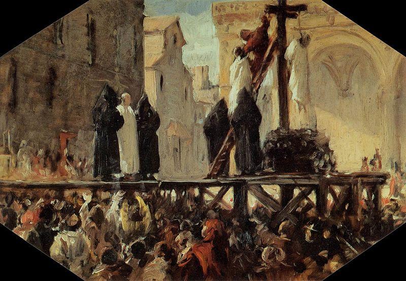 Stefano Ussi The Execution of Savonarola oil painting picture